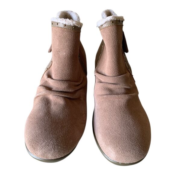 Skechers Sherpa Lined Ankle Boots SZ 11 Women's Mushroom Brown Studded Comfort - Picture 4 of 16